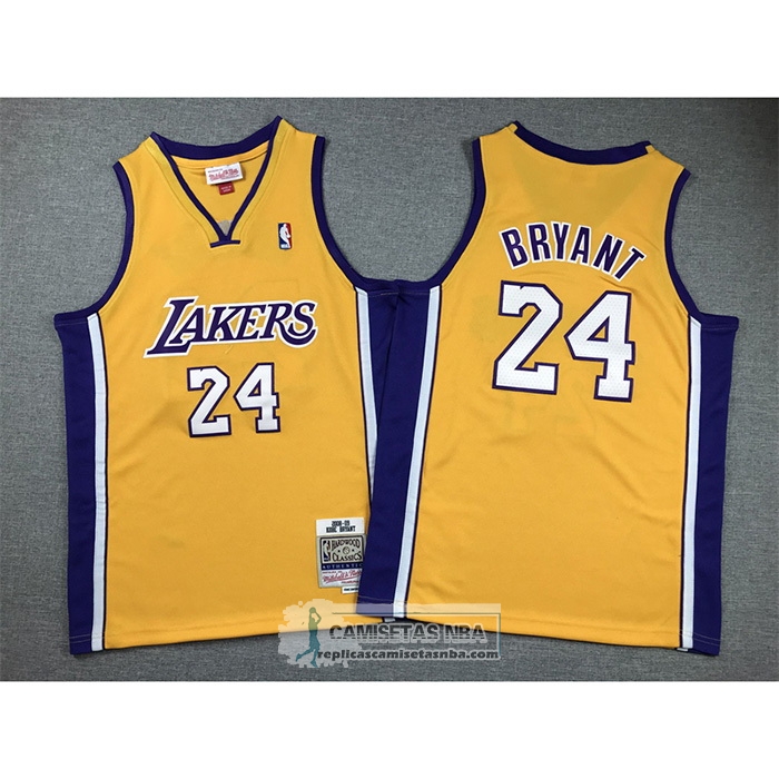 Camiseta Nino Los Angeles Lakers Kobe Bryant NO 24 Mitchell & Ness 2008-09 Amarillo